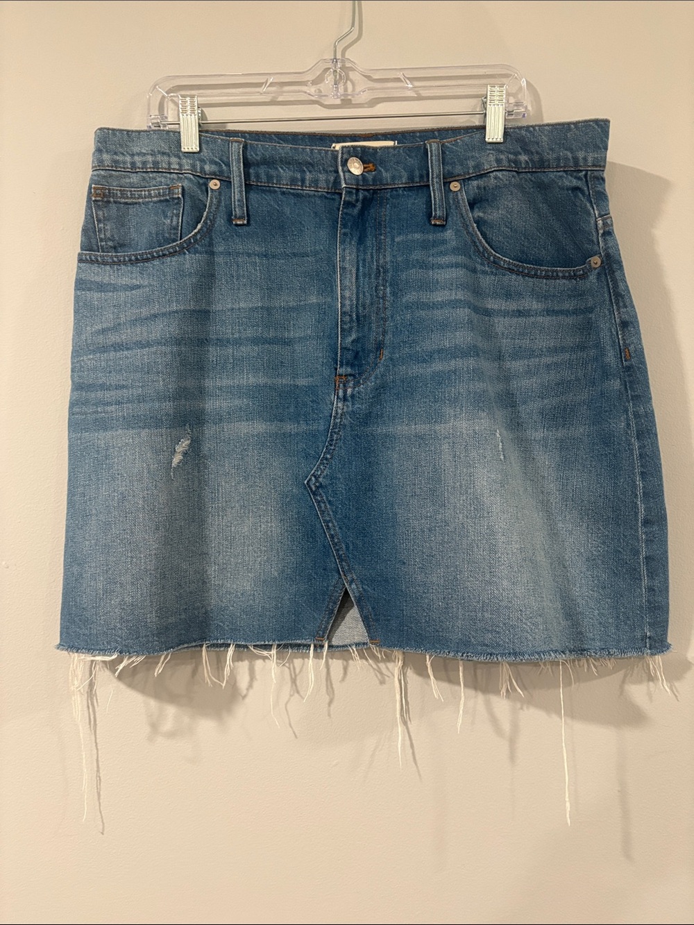 MADWELL DENIM BLUE SKIRT WITH SMALL FRONT SLIT 100%COTTON SIZE/33.